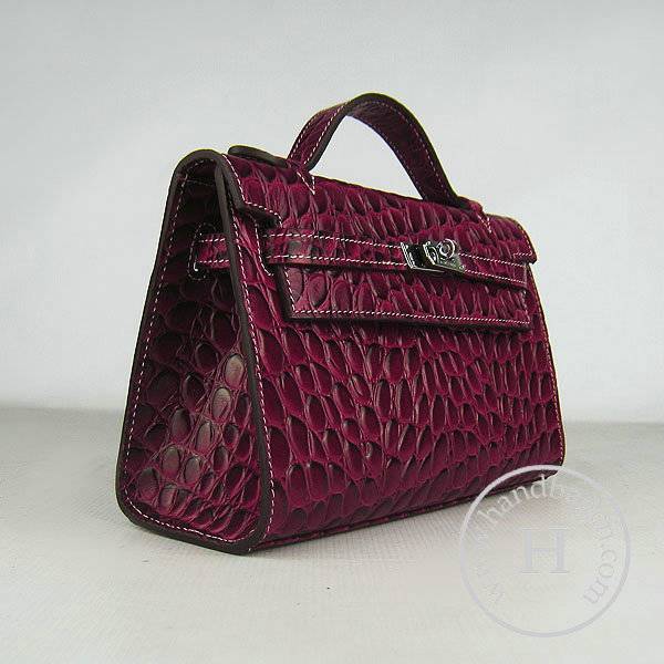 Hermes Mini Kelly 22cm H008 Red Stone Leather With Silver Hardware