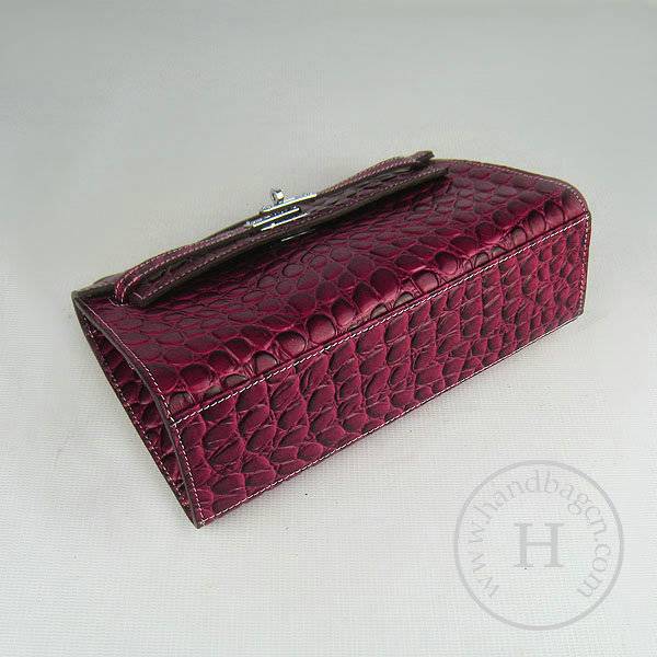 Hermes Mini Kelly 22cm H008 Red Stone Leather With Silver Hardware - Click Image to Close
