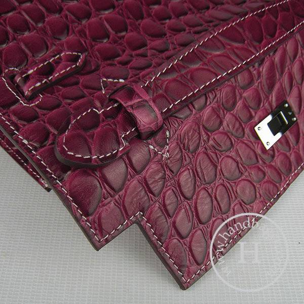 Hermes Mini Kelly 22cm H008 Red Stone Leather With Silver Hardware