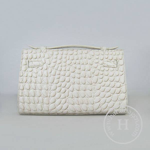 Hermes Mini Kelly 22cm H008 Cream Stone Leather With Silver Hardware