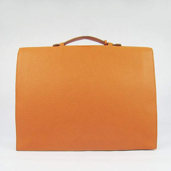 Hermes 2813 Depeches Briefcase 38cm - Orange with Silver Hardware