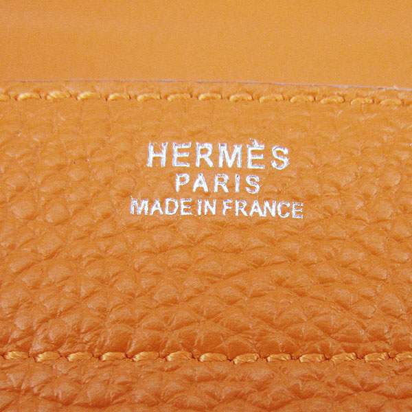 Hermes 2813 Depeches Briefcase 38cm - Orange with Silver Hardware - Click Image to Close