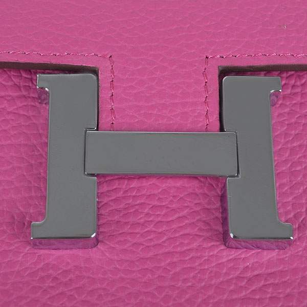 2012 New Arrival Hermes 6023 Constance Long Wallet - Peach Red with Silver Hardware