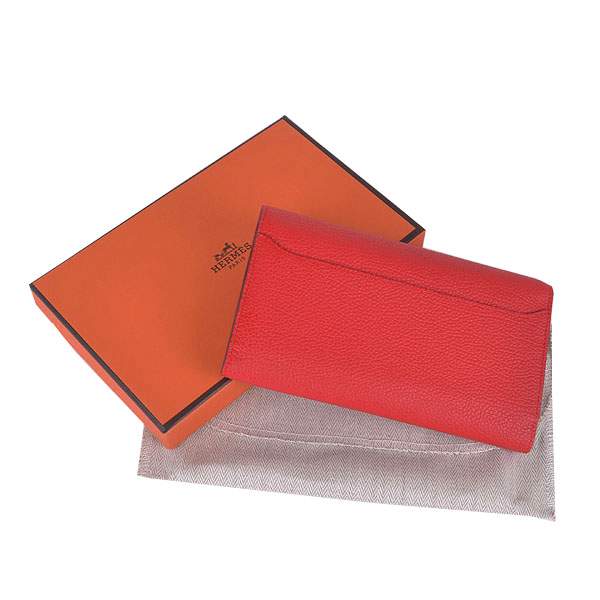 2012 New Arrival Hermes 6023 Constance Long Wallet - Red with Gold Hardware