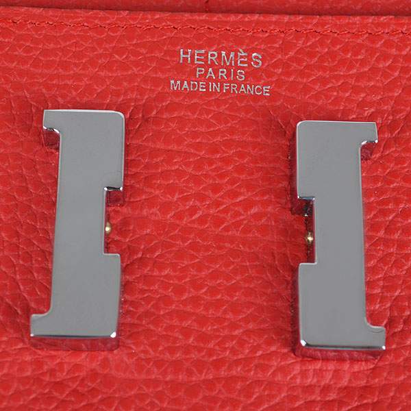 2012 New Arrival Hermes 6023 Constance Long Wallet - Red with Silver Hardware