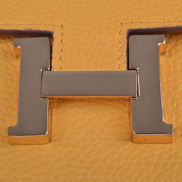 2012 New Arrival Hermes 6023 Constance Long Wallet - Yellow with Gold Hardware
