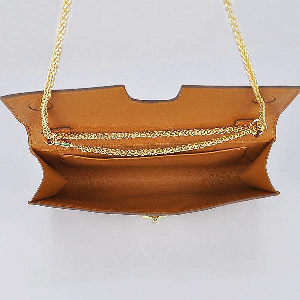 2012 New Arrives Hermes 8066 Smooth Calf Leather Shoulder Bag - Coffee