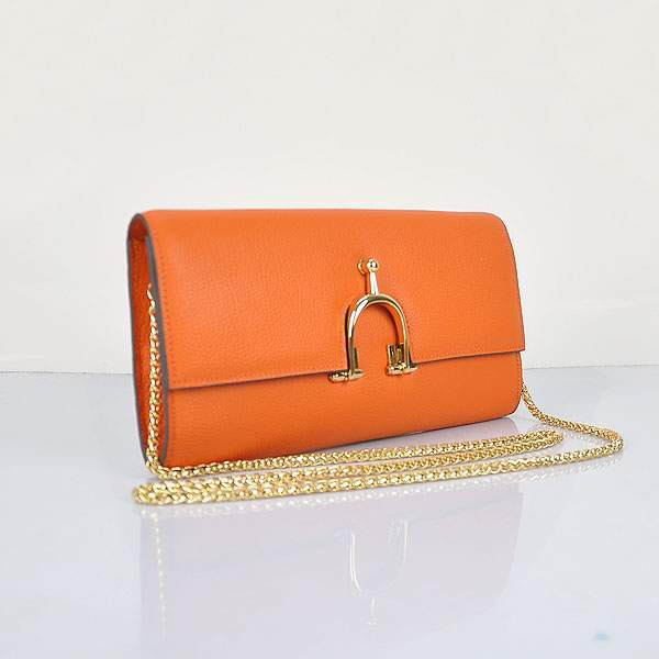 2012 New Arrives Hermes 8066 Smooth Calf Leather Shoulder Bag - Orange