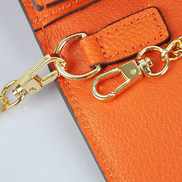 2012 New Arrives Hermes 8066 Smooth Calf Leather Shoulder Bag - Orange - Click Image to Close