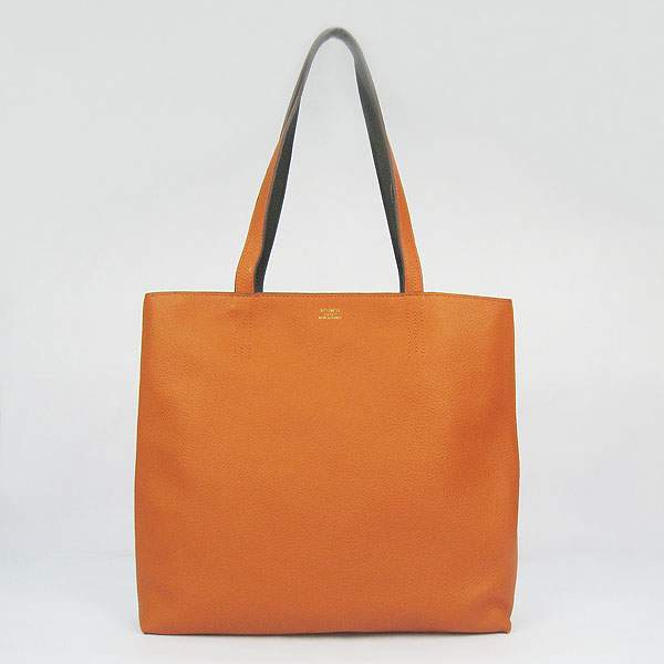 Hermes Double Sens Shopper Bag - 8067 Orange & Black - Click Image to Close