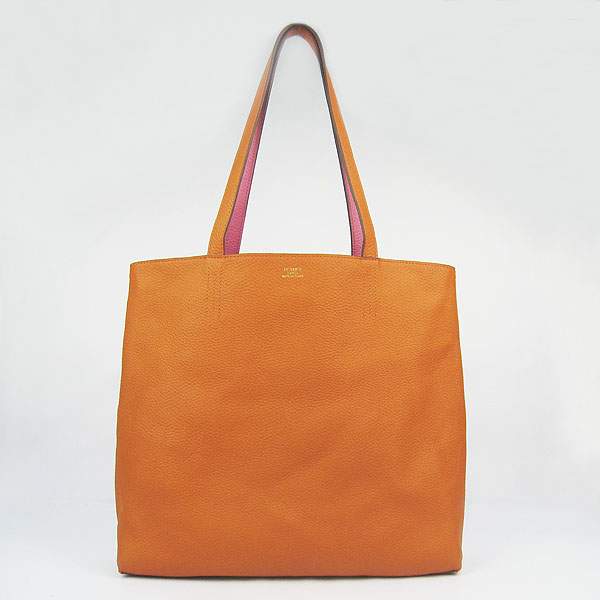 Hermes Double Sens Shopper Bag - 8067 Peach Red & Orange