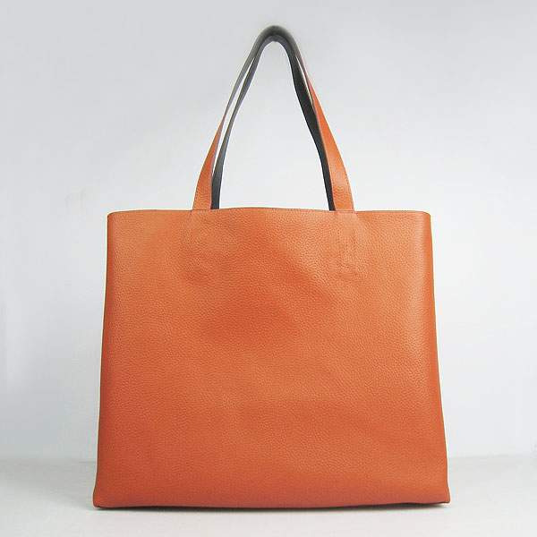 Hermes Double Sens Shopper Bag - 8068 Black & Orange - Click Image to Close