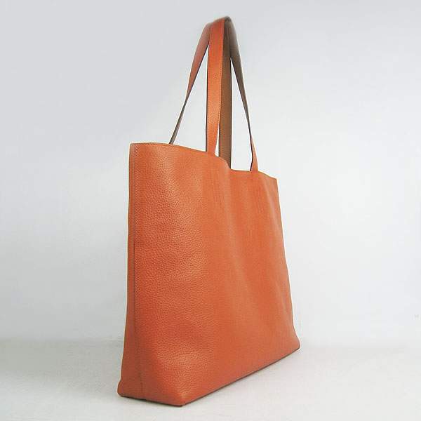 Hermes Double Sens Shopper Bag - 8068 Orange & Coffee - Click Image to Close