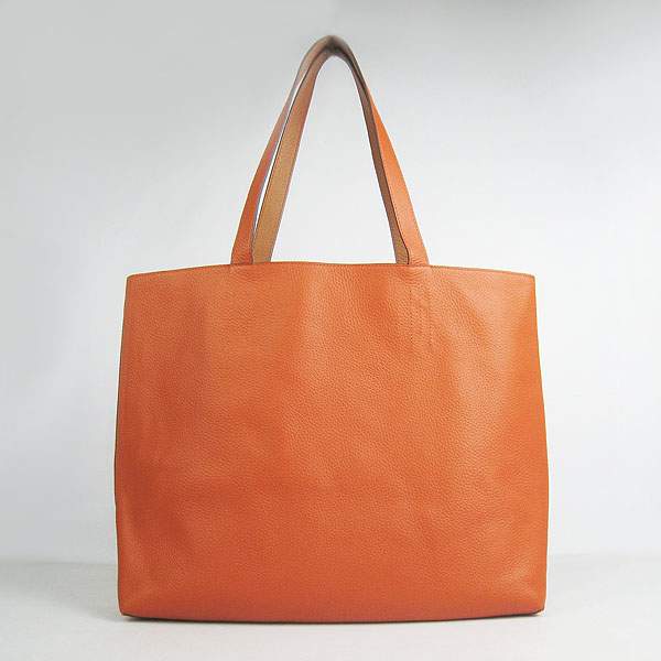 Hermes Double Sens Shopper Bag - 8068 Orange & Coffee