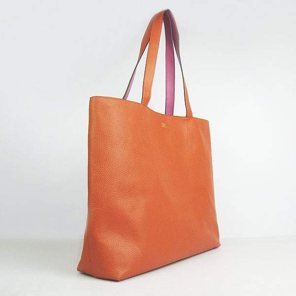 Hermes Double Sens Shopper Bag - 8068 Orange & Peach Red
