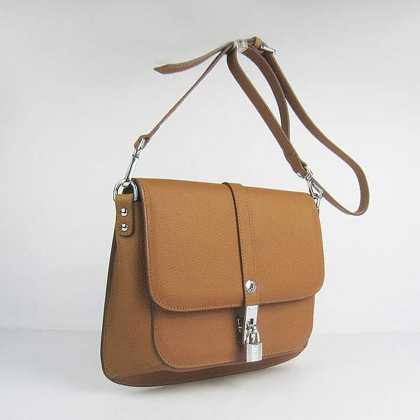 Hermes Togo Leather Messenger Bag - 8079 Coffee - Click Image to Close