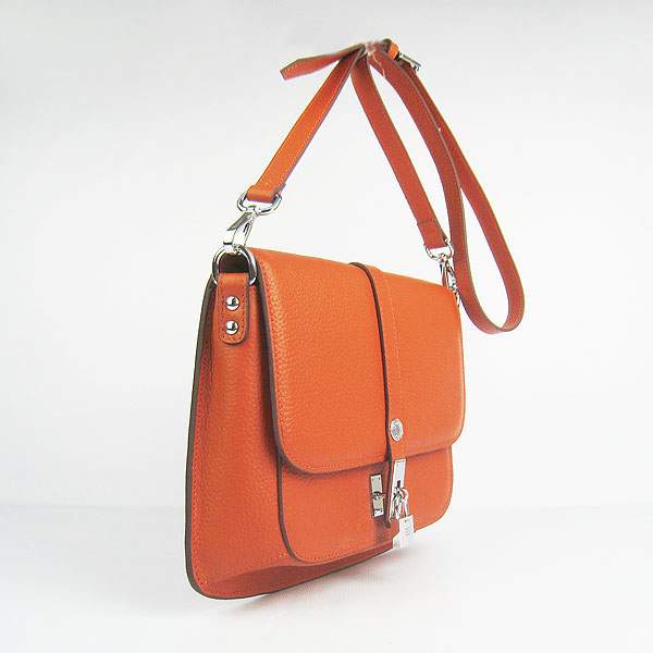 Hermes Togo Leather Messenger Bag - 8079 Orange - Click Image to Close