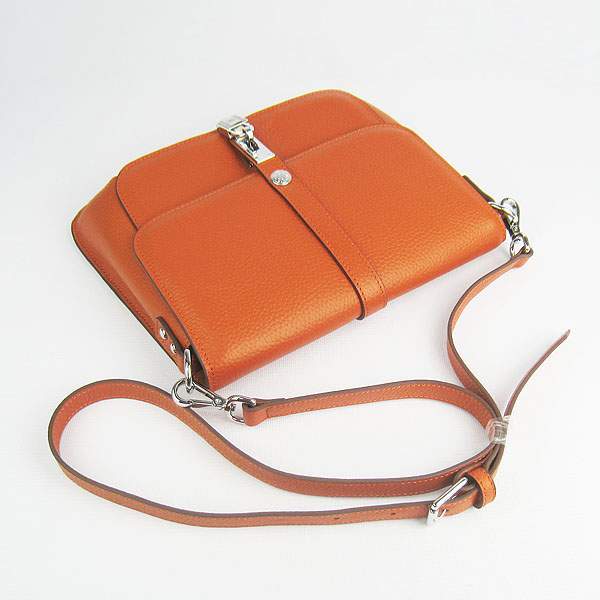 Hermes Togo Leather Messenger Bag - 8079 Orange