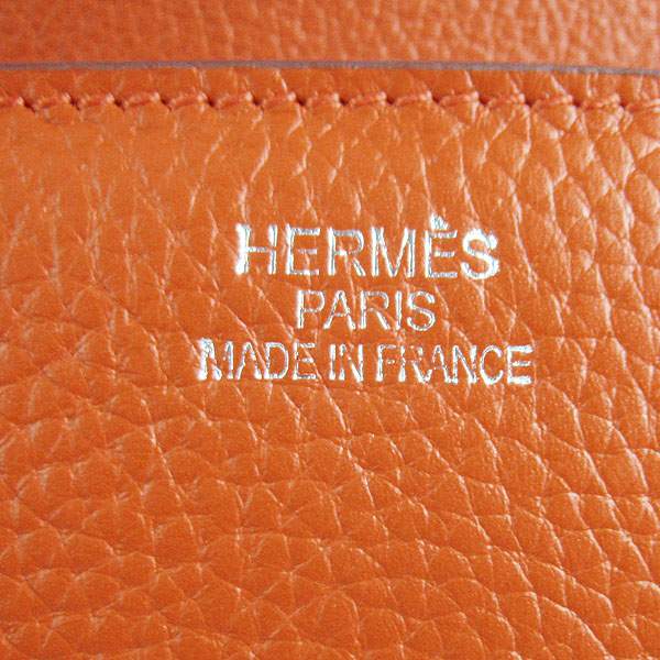 Hermes Togo Leather Messenger Bag - 8079 Orange