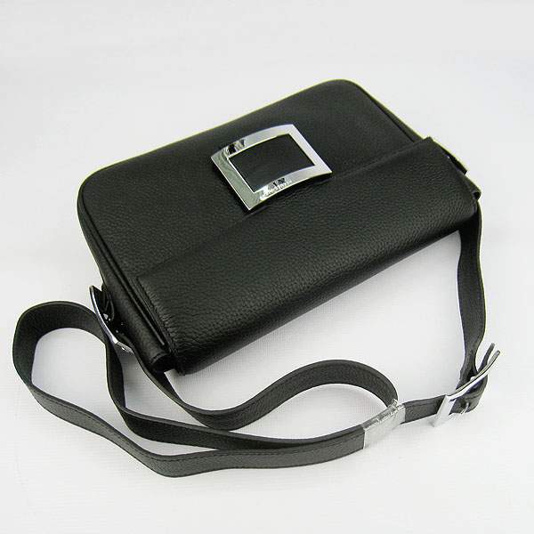 Hermes Togo Leather Messenger Bag - 8082 Black