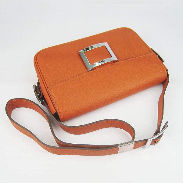 Hermes Togo Leather Messenger Bag - 8082 Orange