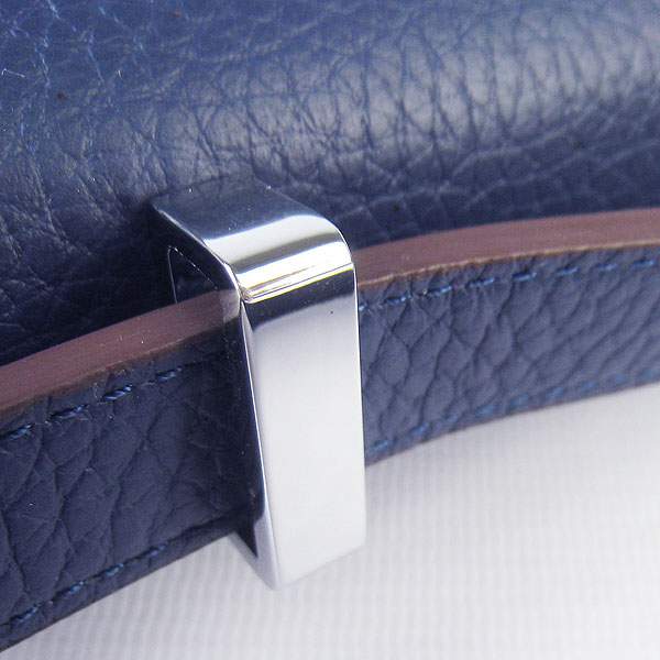 Hermes Constance Calf Leather Bag - H017 Dark Blue With Silver Hardware