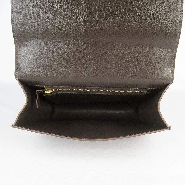 Hermes Constance Calf Leather Bag - H017 Dark Coffee With Gold Hardware