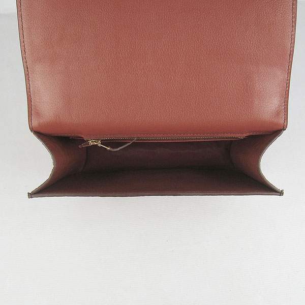 Hermes Constance Calf Leather Bag - H017 Dark Coffee Stone With Gold Hardware