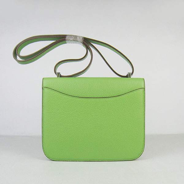 Hermes Constance Calf Leather Bag - H017 Green With Silver Hardware