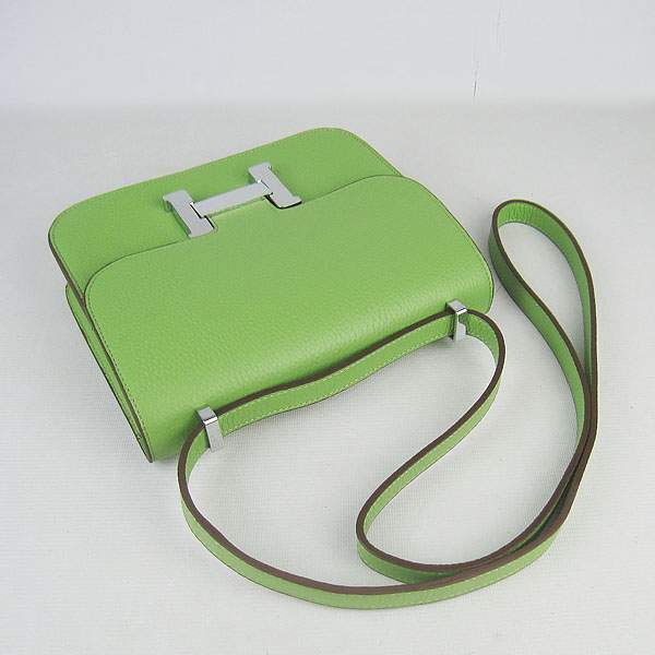 Hermes Constance Calf Leather Bag - H017 Green With Silver Hardware - Click Image to Close