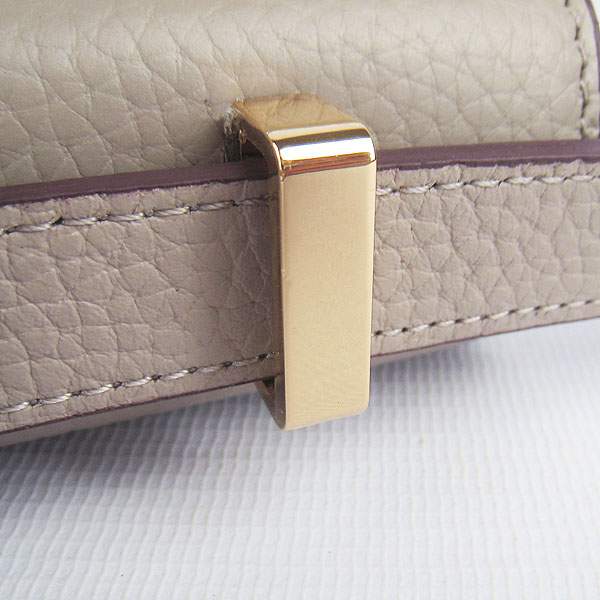 Hermes Constance Calf Leather Bag - H017 Grey With Gold Hardware