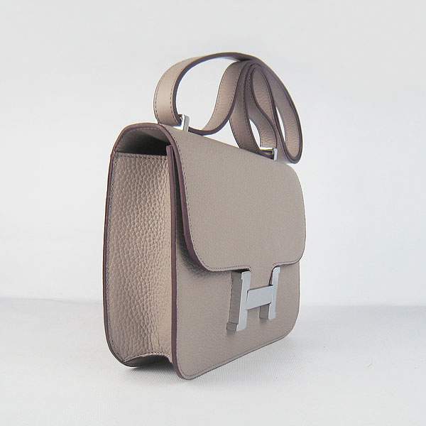 Hermes Constance Calf Leather Bag - H017 Grey With Silver Hardware