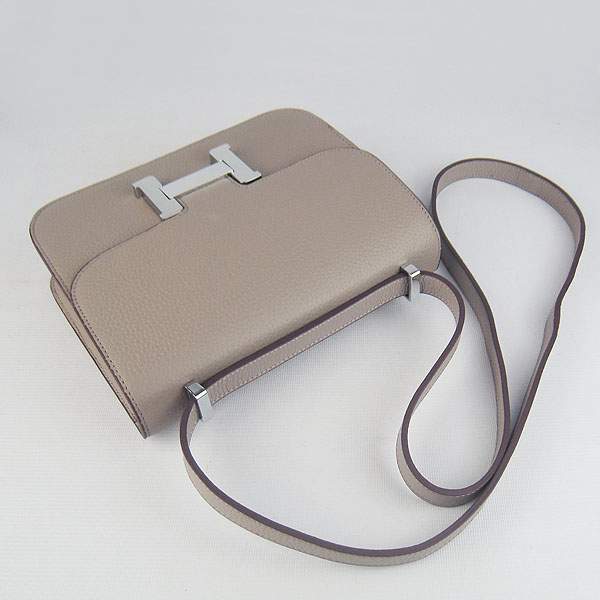 Hermes Constance Calf Leather Bag - H017 Grey With Silver Hardware