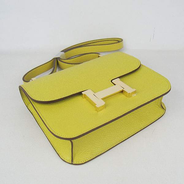 Hermes Constance Calf Leather Bag - H017 Lemon Yellow With Gold Hardware - Click Image to Close