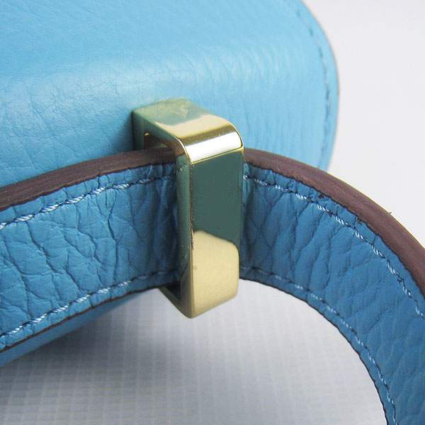 Hermes Constance Calf Leather Bag - H017 Light Blue With Gold Hardware - Click Image to Close
