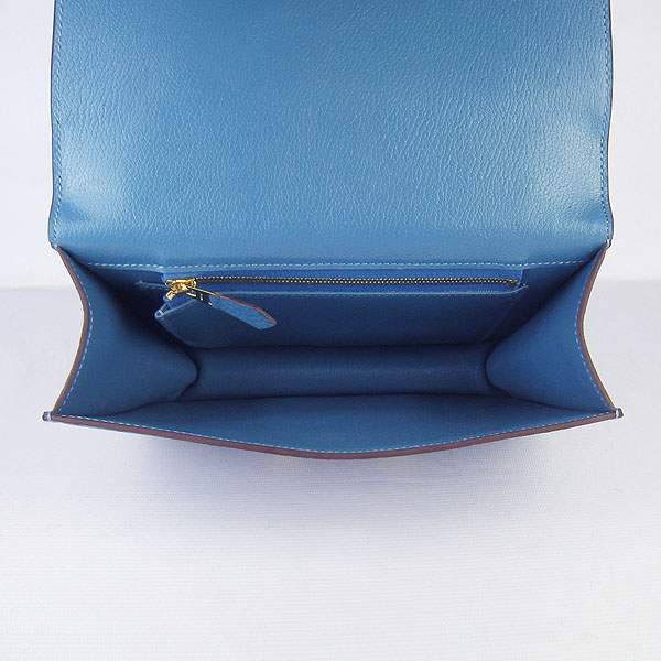 Hermes Constance Calf Leather Bag - H017 Blue With Gold Hardware - Click Image to Close