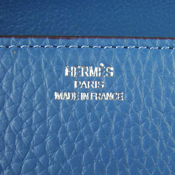 Hermes Constance Calf Leather Bag - H017 Blue With Silver Hardware