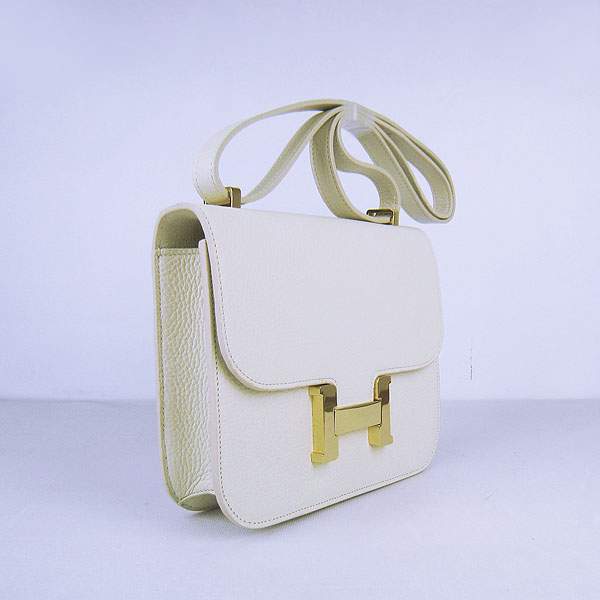 Hermes Constance Calf Leather Bag - H017 offwhite With Gold Hardware