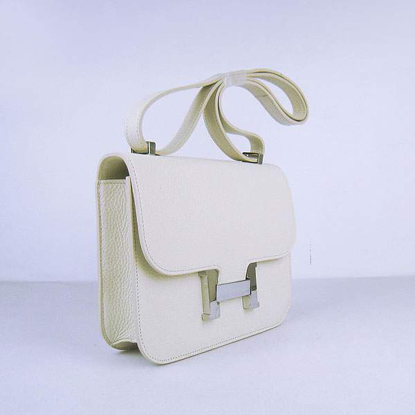 Hermes Constance Calf Leather Bag - H017 Offwhite With Silver Hardware - Click Image to Close