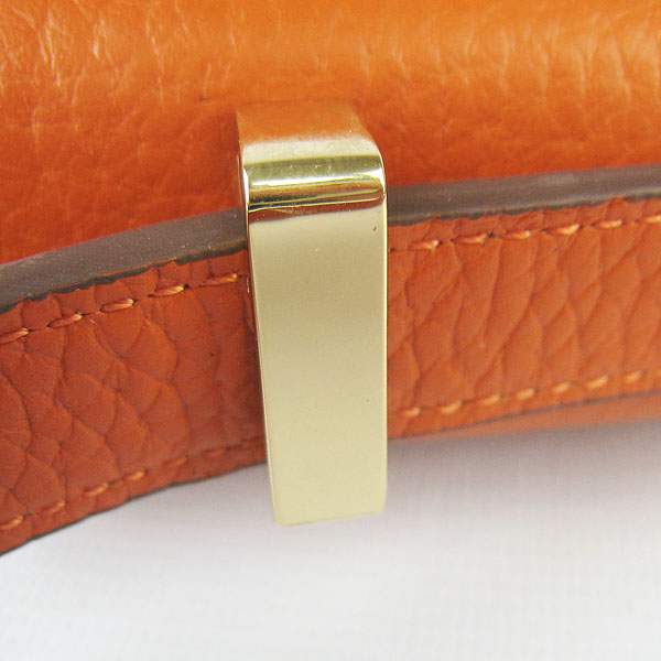 Hermes Constance Calf Leather Bag - H017 Orange With Gold Hardware - Click Image to Close