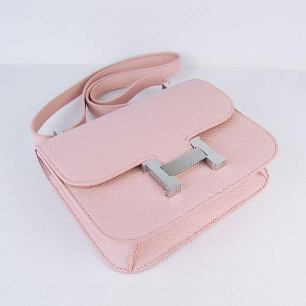 Hermes Constance Calf Leather Bag - H017 Pink With Silver Hardware - Click Image to Close