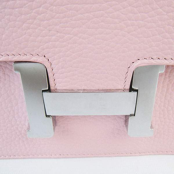 Hermes Constance Calf Leather Bag - H017 Pink With Silver Hardware