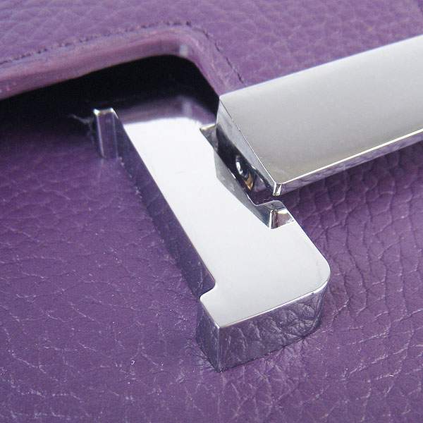 Hermes Constance Calf Leather Bag - H017 Purple With Silver Hardware - Click Image to Close