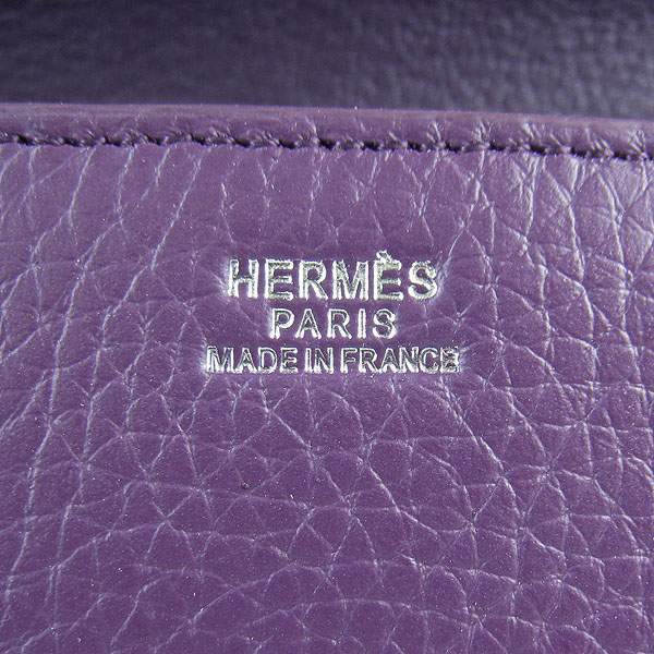 Hermes Constance Calf Leather Bag - H017 Purple With Silver Hardware