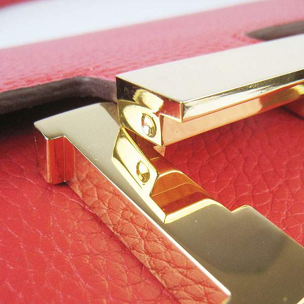 Hermes Constance Calf Leather Bag - H017 Red With Gold Hardware