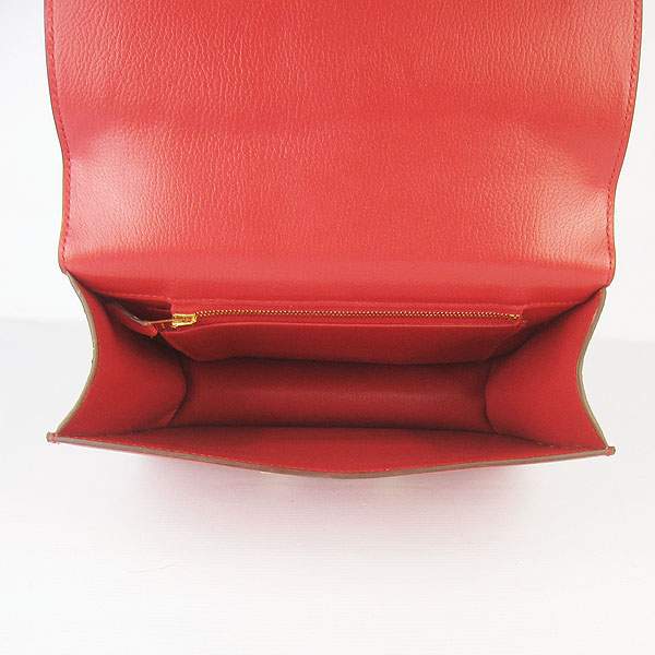 Hermes Constance Calf Leather Bag - H017 Red With Gold Hardware