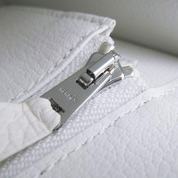 Hermes Constance Calf Leather Bag - H017 White With Silver Hardware - Click Image to Close