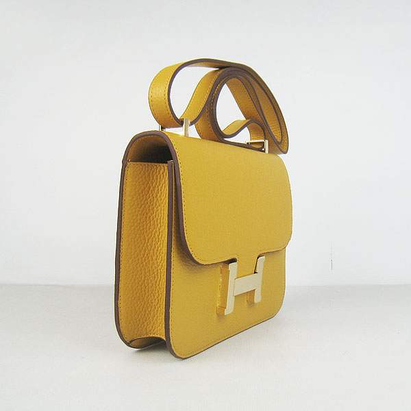 Hermes Constance Calf Leather Bag - H017 Yellow With Gold Hardware