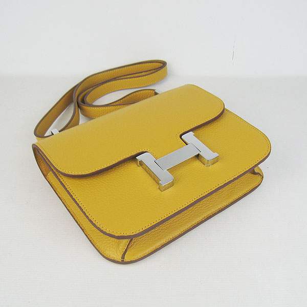 Hermes Constance Calf Leather Bag - H017 Yellow With Silver Hardware