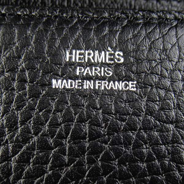 Hermes Constance Togo Leather Handbag - H020 Black with Silver Hardware - Click Image to Close